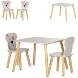 Chipolino Kindersitzgruppe Kinder Tischset Holztisch 3-teilig beige