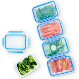 Emsa Clip & Close rechteckig blau 0,8 l 5-teiliges Set