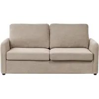 Beliani 3-Sitzer Schlafsofa Stoff taupe BENNAS