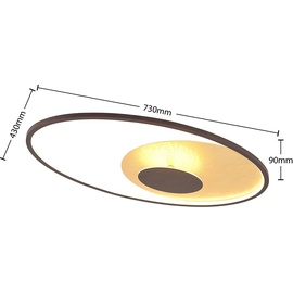 LINDBY Feival LED-Deckenleuchte, 73 cm x 43 cm