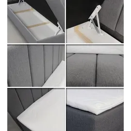 Sofnet Boxspringbett Star mit Topper, Bonell-Matratze und 2 Bettkästen, Doppelbett, Polsterbett, Bett (Dunkelgrau (Kronos 22), 160 x 200 cm) - Dunkelgrau