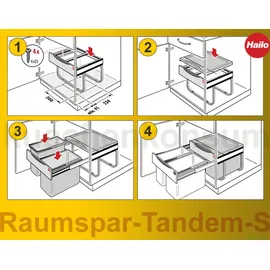 HAILO Abfallsammler 3644901 TR Swing Raumspar-Tandem-S Abfalltrenner 1x12 | 1x18 ltr. anthrazit