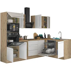 kochstation Winkelküche Florida L-Form 280 x 165 cm weiß