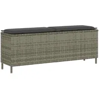 VidaXL Gartenbank mit Kissen Grau 110x30x40,5 cm Poly Rattan