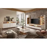 Lomadox Lomado Wohnzimmer-Set, Weiß, Holzwerkstoff, 658x200x65 cm, Wohnzimmer, Wohnwände, Anbauwände