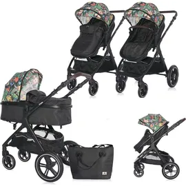 Lorelli Kombikinderwagen 2 in 1 Viola bis 22 kg, Sportsitz umbaubar Wickeltasche bunt