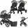 Lorelli Kombikinderwagen 2 in 1 Viola bis 22 kg, Sportsitz umbaubar Wickeltasche bunt
