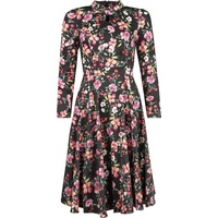 H&R London - Rockabilly Kleid knielang - XS bis 4XL - für Damen - Größe XS - multicolor - XS