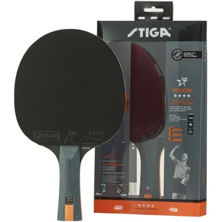 Stiga Vision 4 Sterne Tischtennisschläger - Professioneller Ping Pong Schläger mit ITTF-zertifizierten STAR 4 Belägen, 5-schichtigem Holz und Crystal Technology für Geschwindigkeit, Kontrolle und Spin