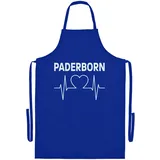 multifanshop Grillschürze - Paderborn - Herzschlag - Druck weiß - Schürze