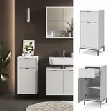 Vicco Midischrank Eliza Weiß 40 x 87 cm mit Tür und Schublade