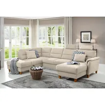 Home Affaire Wohnlandschaft Palmera U-Form, B: 308 cm, optional Bettfunktion & Bettkasten, Federkern beige