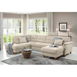 Home Affaire Wohnlandschaft Palmera U-Form, B: 308 cm, optional Bettfunktion & Bettkasten, Federkern beige