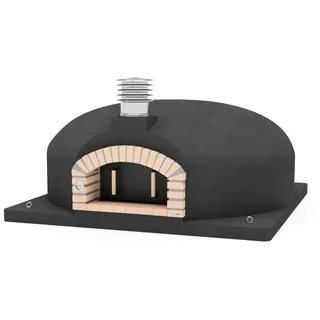 MAESTRO FERRETERO MF - Holzbackofen für den Außenbereich Modell OLYMPUS MONS (Schwarz - 200 x 200 x 95 cm) – Isoliert mit Kork und 3 Keramikmatten