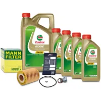 1x Ölwechsel Set - MANN-FILTER ÖLFILTER + 9 L CASTROL EDGE TITANIUM FST 5W-30 LL