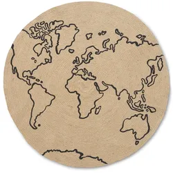 Ferm Living - World Jute Teppich, Ø 100 cm, natur