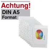Lands Prospekthüllen DIN A5 transparent genarbt 0,08 mm, 100 St.