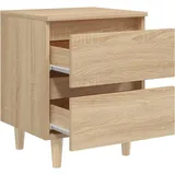 vidaXL Nachttische 2 Stk. Kiefernholz-Beinen Sonoma-Eiche 40x35x50cm