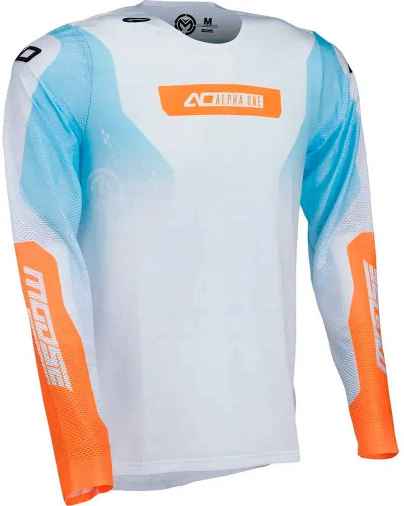 Moose Racing Soft-goods Alpha One Langarm-trikot - Blue / Orange / White Blue / Orange / White - 2XL