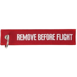 Anhänger mit Schriftzug Remove before flight ca. 13 x 2,8 cm