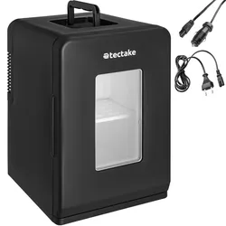 TecTake GmbH Tragbarer Mini-Kühlschrank mit 2 in 1 Funktion 27x31x41cm - schwarz