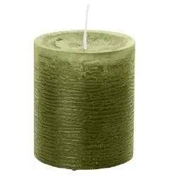 Wiedemann Kerzen Olive Rustic Kerzen, durchgefärbte Stumpenkerzen inkl. ASF 100 x 68 mm