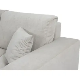 Mirjan24 Ecksofa Furyn, Wohnzimmer Eckcouch mit Bettkasten und Schlaffunktion, L-Form, Seite Universal (Farbe: Velo 621) - Weiß