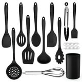 Herogo Küchenhelfer Set, 22-teiliges Silikon Kochutensilien Set mit Utensilienhalter, Hitzebeständiger Kochbesteck Küchenutensilien, Gesund & Antihaft, Spülmaschinenfest, Schwarz