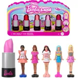 Barbie Mini BarbieLand 5er-Set Fashionistas-Puppen, ca. 3,8 cm große Minipuppen in Lippenstifthülsen, Sammelset mit Überraschungen (Stile können abweichen), JBD26