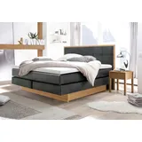 Hasena Ottawa Boxspringbett 140-180 cm braun / Dunkelgrau, Liegefläche:140 x 200 cm, Topper:Superio-Topper