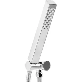 Beliani Handbrause Silber Metall Quadratisch Stab 1 Strahlart Modern Klassisch Duschkopf Badezimmer Stabhandbrause Stabbrause