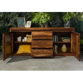 Massivmoebel24 Sideboard 185 x 80 x 40 cm Walnuss gewachst