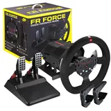 FRTEC - Lenkrad mit Pedalen FR FORCE, Force-Feedback 3,2 Nm, Doppelmotor, abnehmbare Felge, Zahnräder und Achse aus Stahl, Alcantara-Finish für PS4, Xbox Series Xbox One und PC