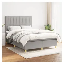 vidaXL Boxspringbett 140 x 200 cm Hellgrau