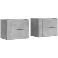 VidaXL Wand-Nachttische 2 Stk. Betongrau 45x30x35 cm