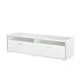 Uno Primo TV-Lowboard 184 x 51 x 52 cm Weiß Metall/Spanplatte/Holzwerkstoff