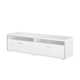 Uno Primo TV-Lowboard 184 x 51 x 52 cm Weiß Metall/Spanplatte/Holzwerkstoff