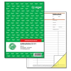 SIGEL Lieferschein mit Empfangsschein Formularbuch SD011