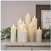 Lights4fun LED-Kerze 9er Set TruGlow® LED Kerzen Echtwachs mit Fernbedienung