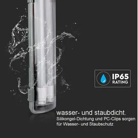 V-Tac LED Feuchtraumlampe 10 W 60 cm 1 Flammig Grau/Transparent