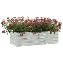 vidaXL Garten-Hochbeet verzinkter Stahl rechteckig 160 x 80 x 45 cm Silber 