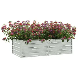 vidaXL Garten-Hochbeet verzinkter Stahl rechteckig 160 x 80 x 45 cm Silber 