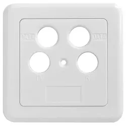 Axing SZU2-13 Antennensteckdosen-Abdeckung, 4 -Loch, zweiteilig, 75 x 75 mm, TV, R, DATA, DATA SZU00213 SZU 2-13