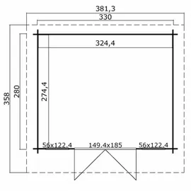 Lasita Maja Gartenhaus Robin 2,8 x 1,49 m Grau
