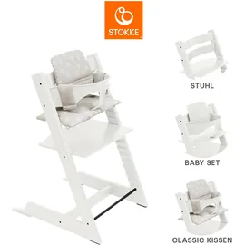Stokke Set Tripp Trapp® Weiß mit Baby Set2 und Kissen, Weiß