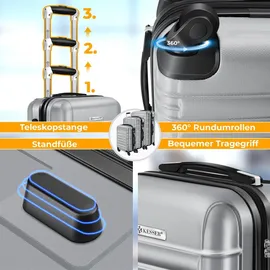 Kesser Koffer-Set 4-tlg. silber/kunststoff