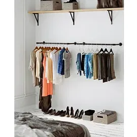 Songmics Wandgarderobe 92,0 x 2,6 cm Schwarz