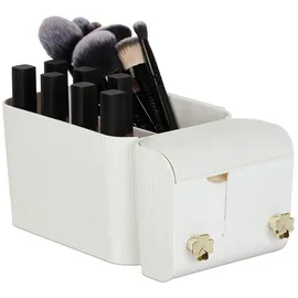 Relaxdays Kosmetik Organizer Wand Weiß,Gold