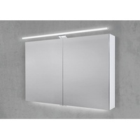 Spiegelschrank 100 cm mit LED Beleuchtung, Doppelspiegeltüren Beton Anthrazit