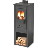 Holzofen Stahl Glas 7 Kw Mit Tür Holz CM 33x36x93h Anthrazit ekl 050